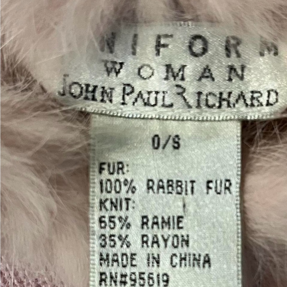 Pink Rabbit Fur Poncho Sweater - Picture 2 of 3